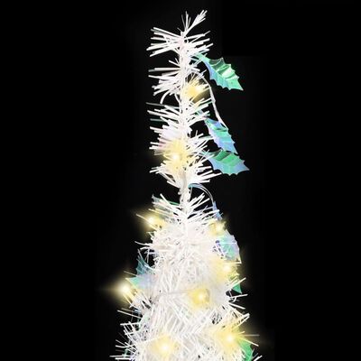 vidaXL Árbol de Navidad artificial desplegable 50 LED blanco 120 cm