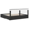 vidaXL Estructura de cama con cabecera Negro y Plata 200 x 200 cm