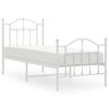 vidaXL Estructura cama sin colch&oacute;n con estribo metal blanco 75x190 cm