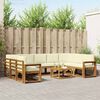 vidaXL Conjunto de sof&aacute;s de exterior con coj&iacute;n 10 pcs Natural y Crema