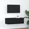 vidaXL Mueble de TV de madera de roble negro 80x31x25,5 cm