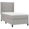vidaXL Cama box spring con colch&oacute;n tela gris claro 100x200 cm