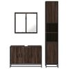 vidaXL Set de muebles baño 3 pzas madera contrachapada roble marrón
