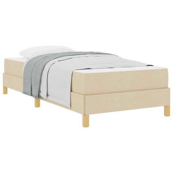 vidaXL Cama tipo Box Spring con colch&oacute;n Crema 90 x 200 cm tela