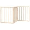 vidaXL Puerta para perros plegable de 3 paneles, 150 cm, madera de &aacute;lamo