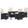 vidaXL Conjunto de Comedor de Jard&iacute;n 5 pcs Negro rat&aacute;n sint&eacute;tico