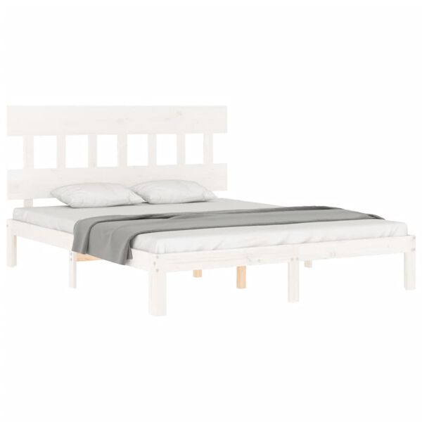 vidaXL Estructura de cama sin colch&oacute;n madera maciza de pino 160x200 cm