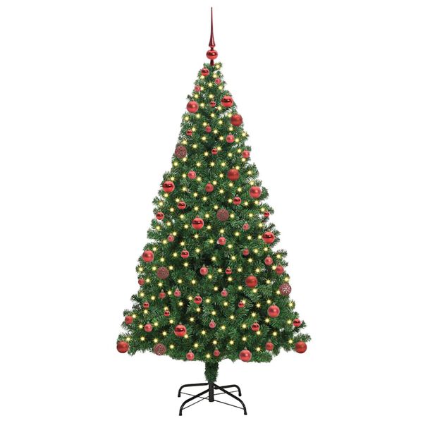 vidaXL Árbol de Navidad artificial Verde 180 cm PVC y Acero y Plástico
