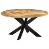 vidaXL Mesa de comedor madera maciza de mango sin tratar &Oslash;150x76 cm