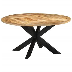 vidaXL Mesa de comedor madera maciza de mango sin tratar &Oslash;150x76 cm