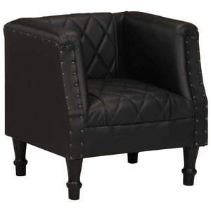 vidaXL Sill&oacute;n de cuero de cabra aut&eacute;ntico negro