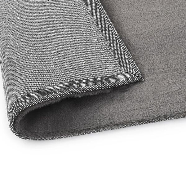 vidaXL Alfombra de pelo sint&eacute;tico de conejo gris oscuro 80x150 cm