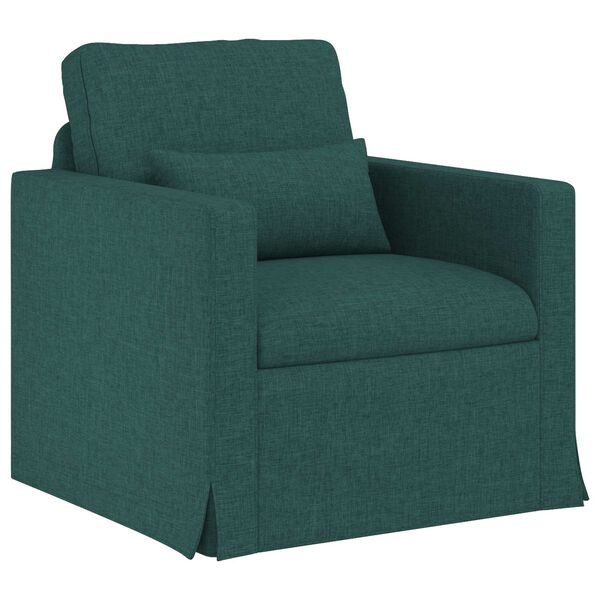 vidaXL Sof&aacute; 2 pcs Verde oscuro 158 x 78 x 80 cm tela