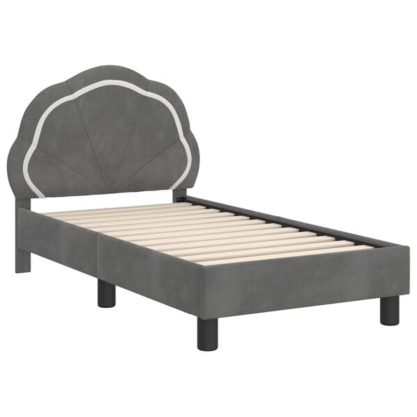 vidaXL Estructura de cama para niños pequeños con cabecera Gris oscuro