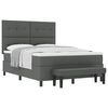 vidaXL Cama tipo Box Spring con coj&iacute;n Gris oscuro 140 x 200 cm tela