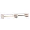 vidaXL Soporte de monitor madera maciza de pino blanco 100x24x13 cm