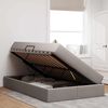 vidaXL Cama con almacenamiento y colch&oacute;n Taup&eacute; 120 x 190 cm Poli&eacute;ster