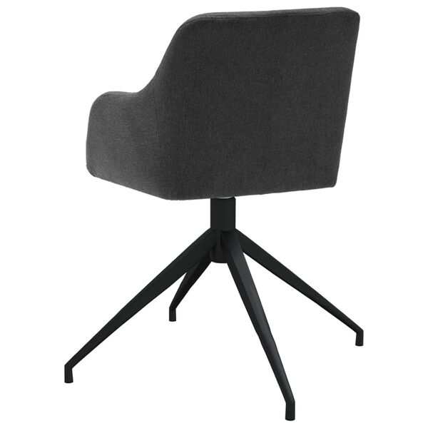 vidaXL Sillas de comedor giratorias 4 unidades tela gris oscuro