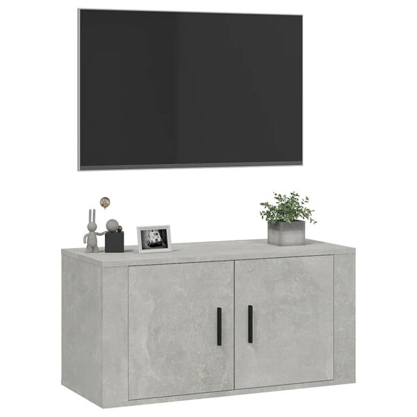 vidaXL Mueble para TV de pared gris hormig&oacute;n 80x34,5x40 cm