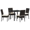 vidaXL Conjunto de Comedor de Jard&iacute;n 5 uds. Negro