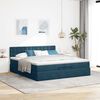 vidaXL Estructura de cama otomana con colch&oacute;n azul oscuro 200x200 cm