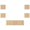 vidaXL Muebles TV pared con LED 6 pzas madera ingeniería roble Sonoma
