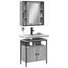 vidaXL Set de muebles de ba&ntilde;o 2 pzas madera contrachapada gris sonoma