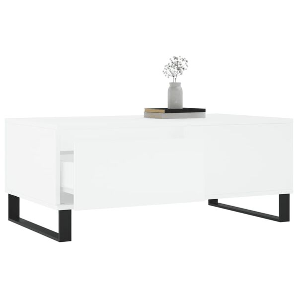 vidaXL Mesa de centro madera contrachapada blanco 90x50x36,5 cm