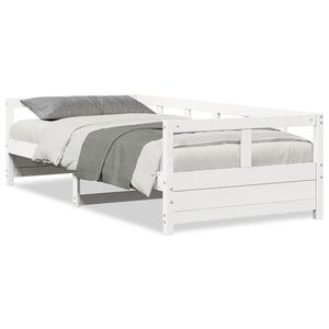 vidaXL Sof&aacute; cama sin colch&oacute;n madera maciza de pino blanco 90x200 cm