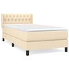 vidaXL Cama box spring con colch&oacute;n tela color crema 100x200 cm