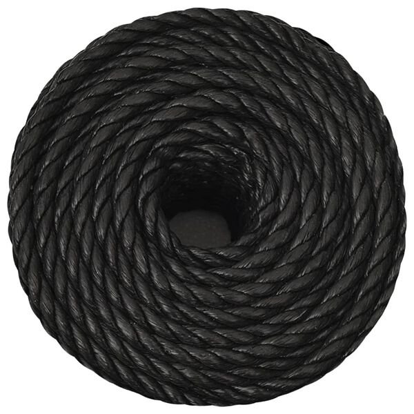 vidaXL Cuerda de trabajo polipropileno negro 14 mm 25 m
