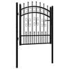 vidaXL Puerta de valla KAMPEN con punta de lanza negra, 103 x 100 cm, acero