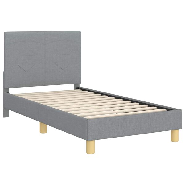 vidaXL Cama para ni&ntilde;os con cabecero Gris Claro 80 x 160 cm tela