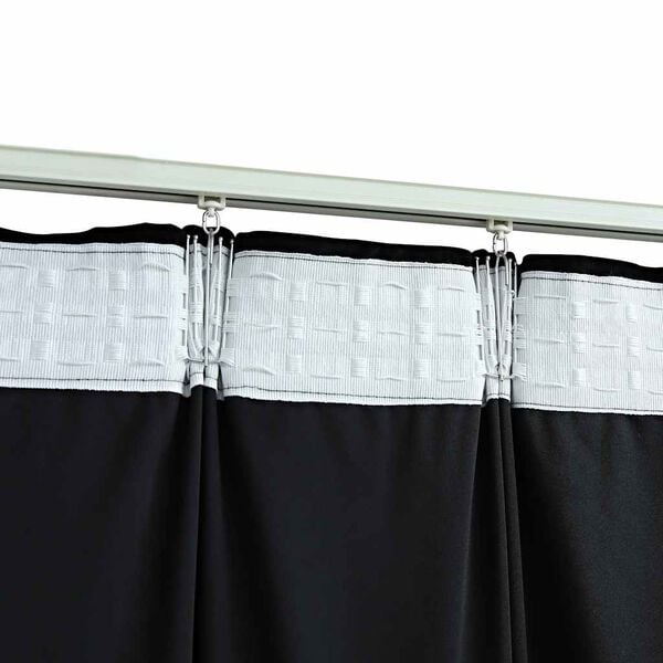 vidaXL Cortinas opacas con ganchos 2 uds terciopelo negro 140x245 cm