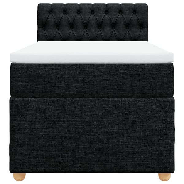 vidaXL Cama box spring con colch&oacute;n tela negro 100x200 cm