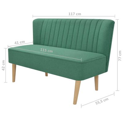 vidaXL Sofá de tela verde 117x55,5x77 cm