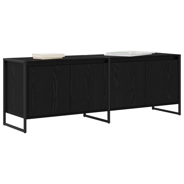 vidaXL Gabinete de TV Roble Negro 140 x 36 x 49.5 cm