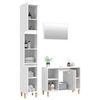 vidaXL Set muebles de ba&ntilde;o 3 piezas madera contrachapada blanco brillo
