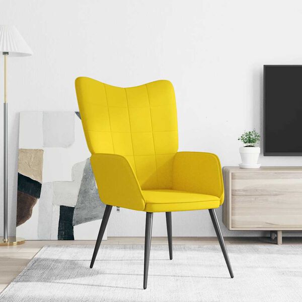 vidaXL Sill&oacute;n de relax de tela amarillo mostaza