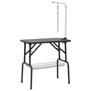 vidaXL Mesa de aseo ajustable para perros con 1 lazo y cesta