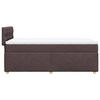 vidaXL Cama box spring con colch&oacute;n tela marr&oacute;n oscuro 90x200 cm