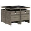 vidaXL Set comedor jard&iacute;n 9 pzas y cojines rat&aacute;n sint&eacute;tico gris