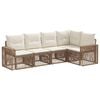 vidaXL Conjunto de sof&aacute;s de jard&iacute;n 5 pcs Beige y blanco crema