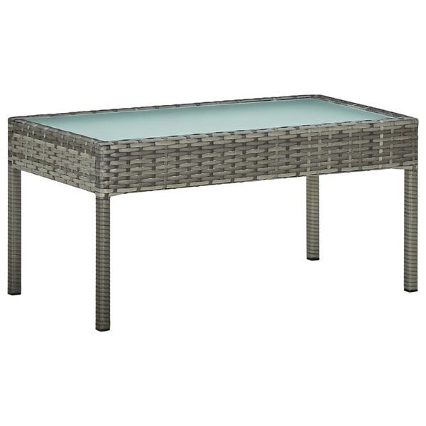 vidaXL Set de muebles de jardín 4 pzas y cojines ratán sintético gris