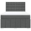 vidaXL Cama box spring con colch&oacute;n tela gris oscuro 140x200 cm