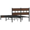 vidaXL Estructura de cama sin colch&oacute;n madera marr&oacute;n roble 120x190 cm