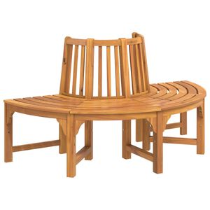 vidaXL Banco de &aacute;rbol semicircular madera maciza eucalipto &Oslash;160 cm