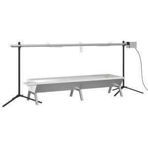 vidaXL Juego de barbacoa autom&aacute;tica y bandeja acero inoxidable