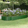 vidaXL Jardinera arriate acero galvanizado verde 296x140x36 cm