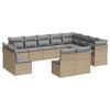 vidaXL Set de sof&aacute;s de jard&iacute;n 12 pzas y cojines rat&aacute;n sint&eacute;tico marr&oacute;n